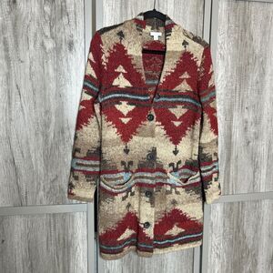 J Jill Aztec Cardigan In Need of Repairs Size S